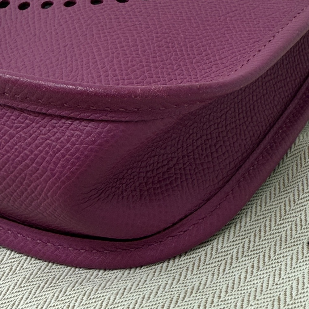 RARE Hermes Purple Evelyn TPM Epsom Mini Shoulder Handbag with ALL Leather STRAP - Picture 7 of 13